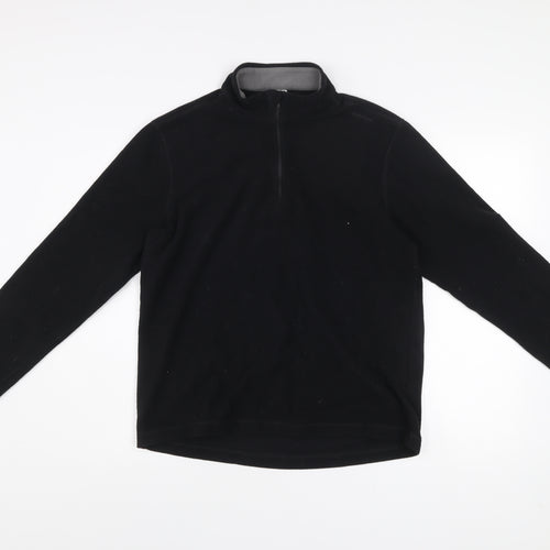 Decathlon Men’s Black Fleece Sweatshirt Size L 1/2 Zip Pullover Outdoor