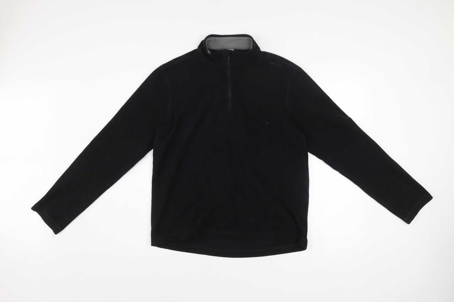 Decathlon Men’s Black Fleece Sweatshirt Size L 1/2 Zip Pullover Outdoor