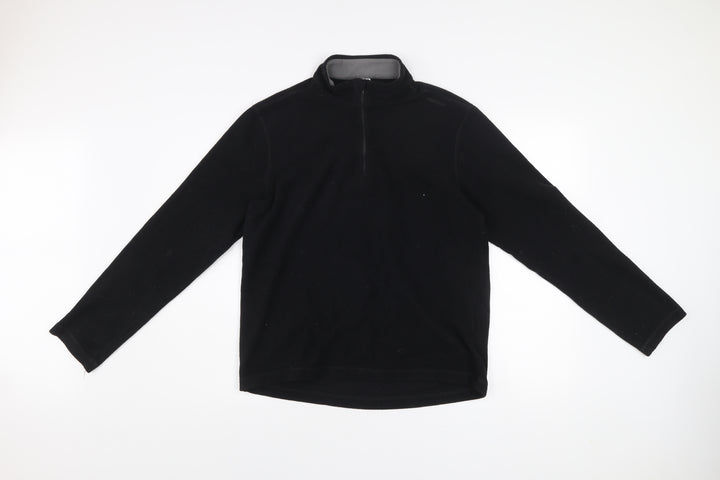 Decathlon Men’s Black Fleece Sweatshirt Size L 1/2 Zip Pullover Outdoor