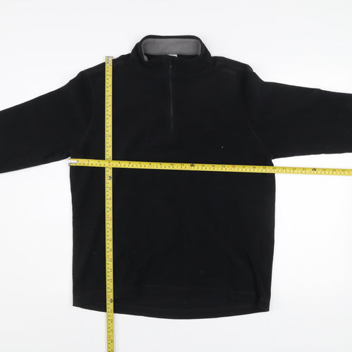Decathlon Men’s Black Fleece Sweatshirt Size L 1/2 Zip Pullover Outdoor