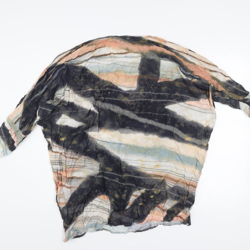Women's Multicoloured Viscose Shift Dress Size 2 Long Sleeve
