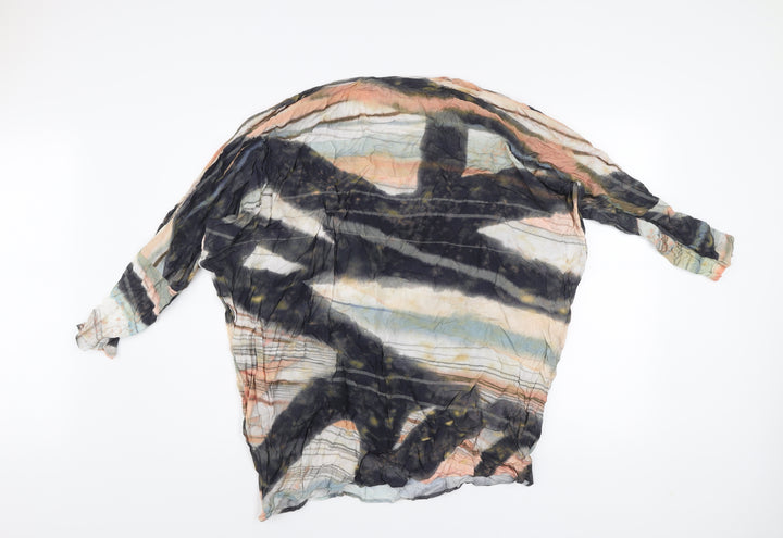 Women's Multicoloured Viscose Shift Dress Size 2 Long Sleeve