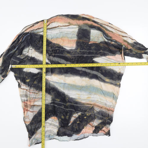 Women's Multicoloured Viscose Shift Dress Size 2 Long Sleeve