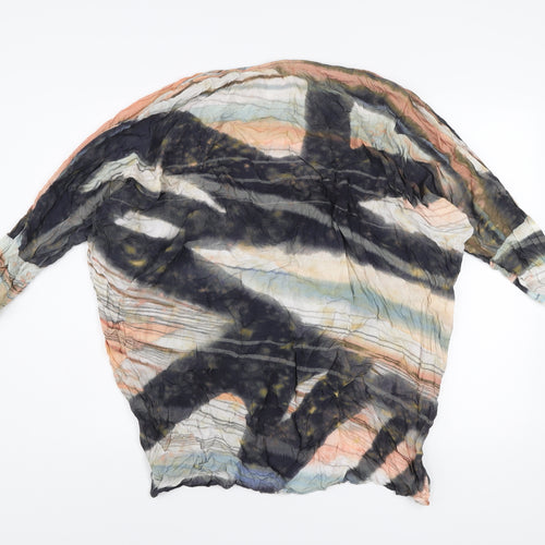 Women's Multicoloured Viscose Shift Dress Size 2 Long Sleeve