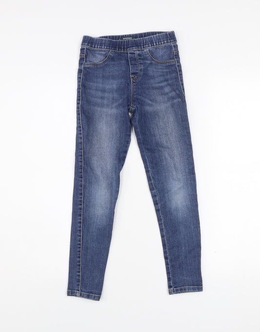 Mango Girls Blue Jegging Jeans Slim Fit Age 9 Years Elastic Waist
