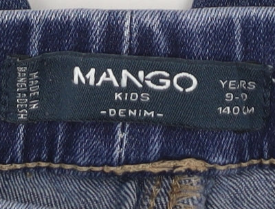 Mango Girls Blue Jegging Jeans Slim Fit Age 9 Years Elastic Waist