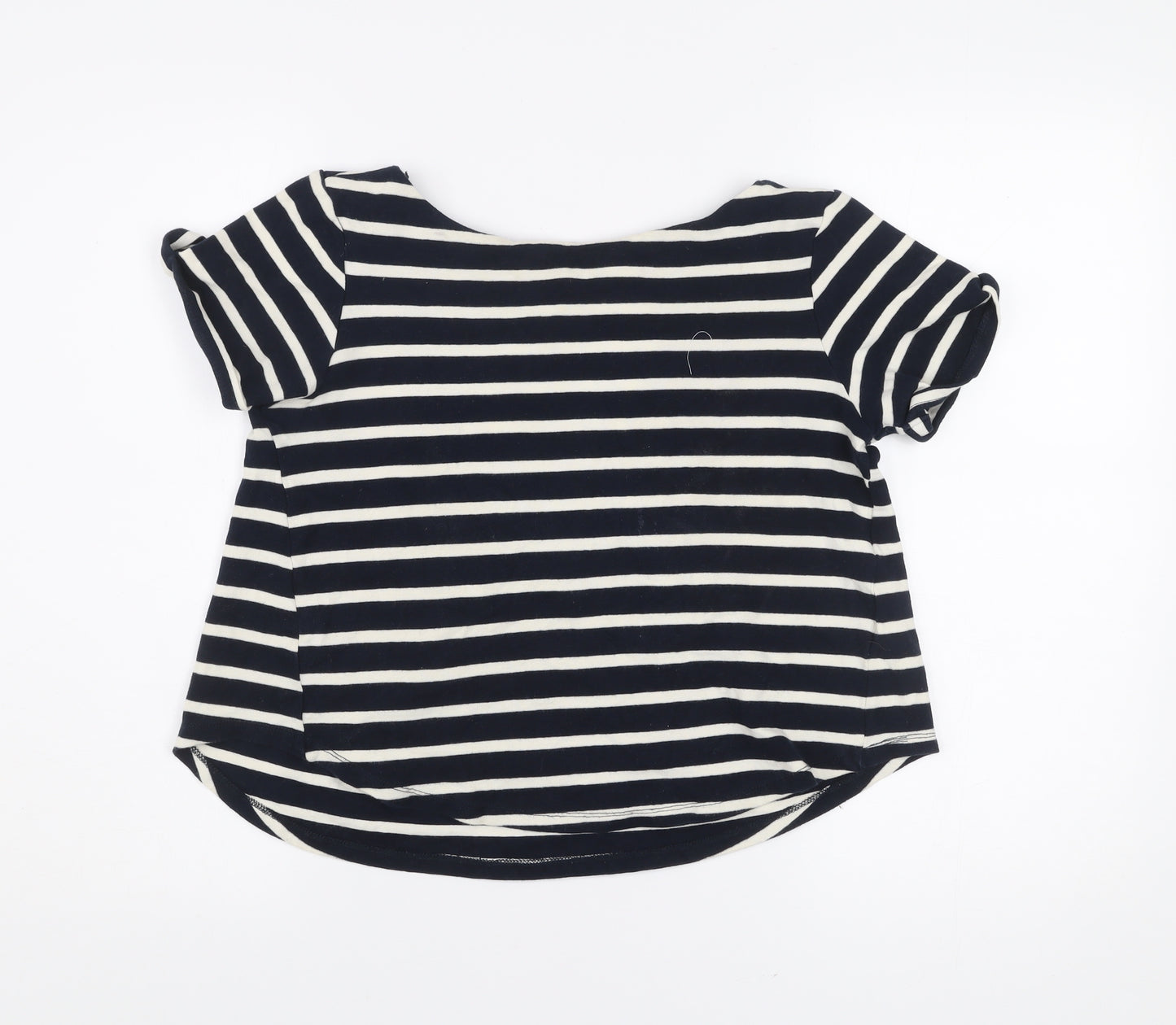 Zara Women’s Black White Striped Scoop Neck T-Shirt Size S