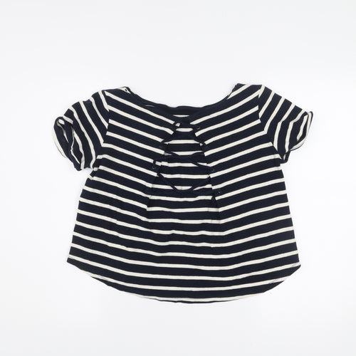 Zara Women’s Black White Striped Scoop Neck T-Shirt Size S