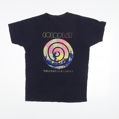 Continental Mens Black Medium Coldplay Band Tour Graphic T-Shirt