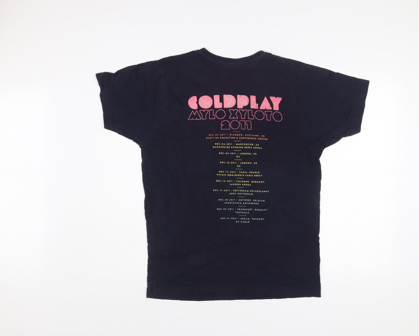 Continental Mens Black Medium Coldplay Band Tour Graphic T-Shirt