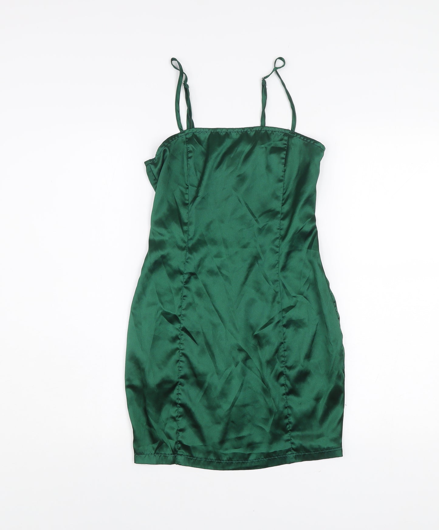 PrettyLittleThing Women’s Green Satin Slip Dress UK 4 Partywear