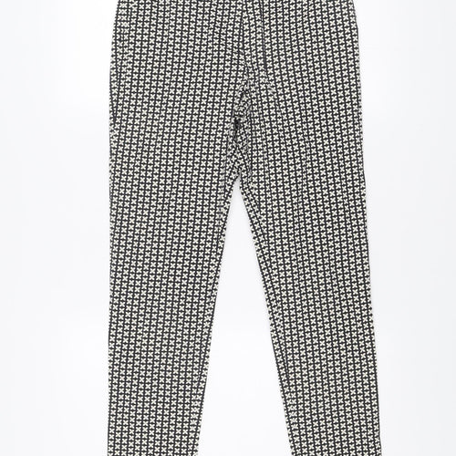 Oasis Women’s Black Geometric Slim Trousers Size 10