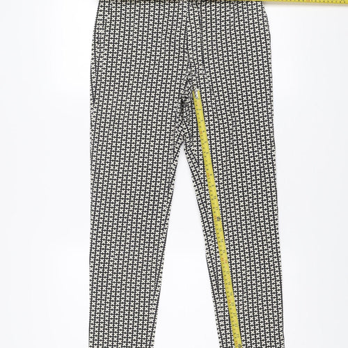 Oasis Women’s Black Geometric Slim Trousers Size 10