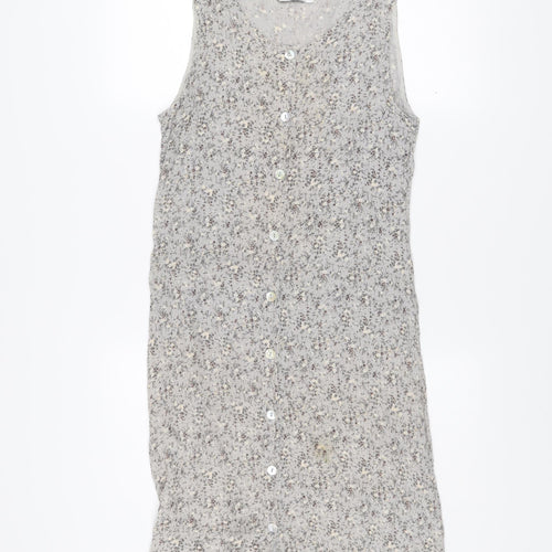 Jeffrey Rogers Women’s Grey Floral Shift Dress Size 12 Sleeveless