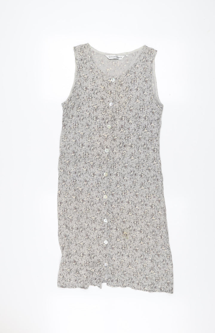 Jeffrey Rogers Women’s Grey Floral Shift Dress Size 12 Sleeveless