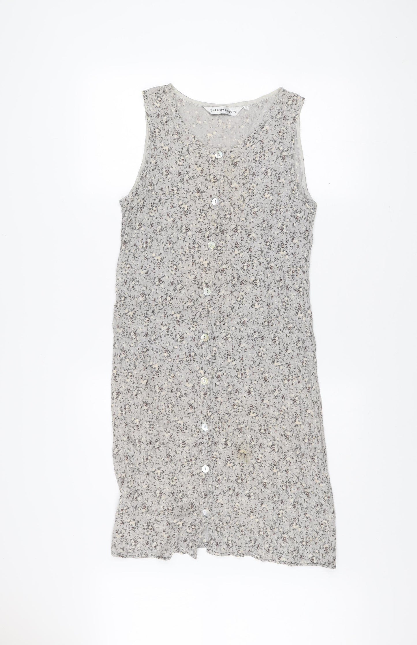 Jeffrey Rogers Women’s Grey Floral Shift Dress Size 12 Sleeveless