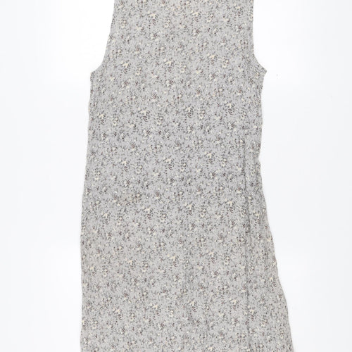 Jeffrey Rogers Women’s Grey Floral Shift Dress Size 12 Sleeveless