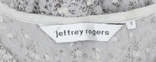 Jeffrey Rogers Women’s Grey Floral Shift Dress Size 12 Sleeveless
