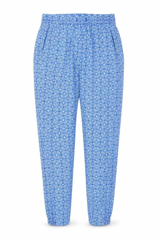 Front view of Gap Women’s Blue XS Geometric Print Polyester Jogger Trousers