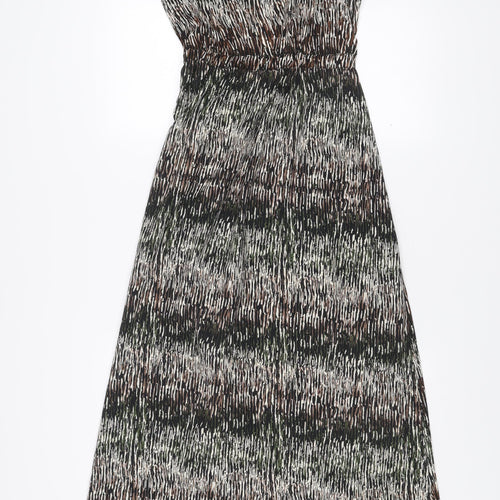 Papaya Women’s Multicoloured Midi A-Line Scoop Neck Sleeveless Dress Size 12