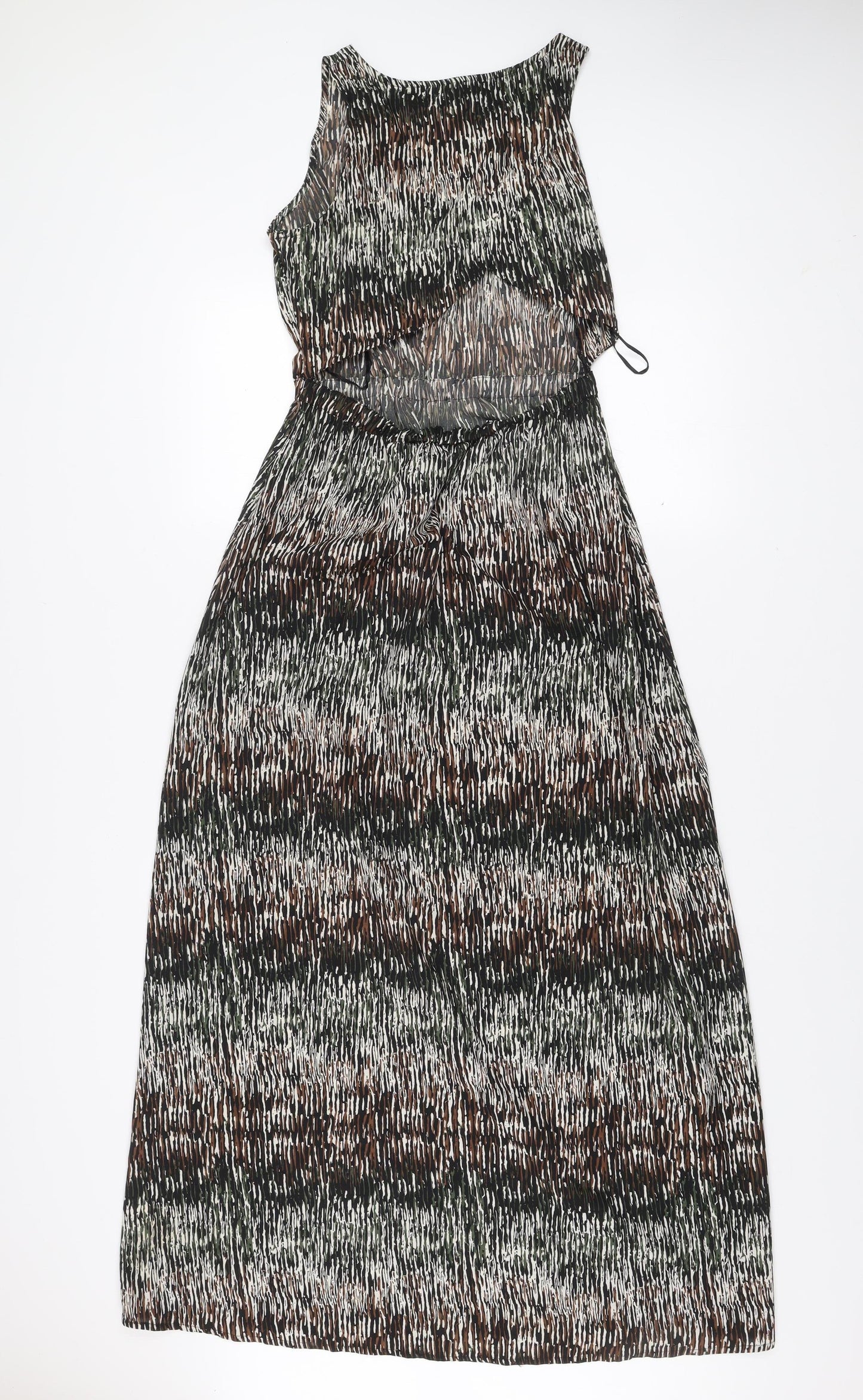 Papaya Women’s Multicoloured Midi A-Line Scoop Neck Sleeveless Dress Size 12