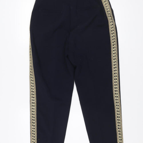 Zara Basic Women’s Blue Embroidered Slim Trousers Size 12