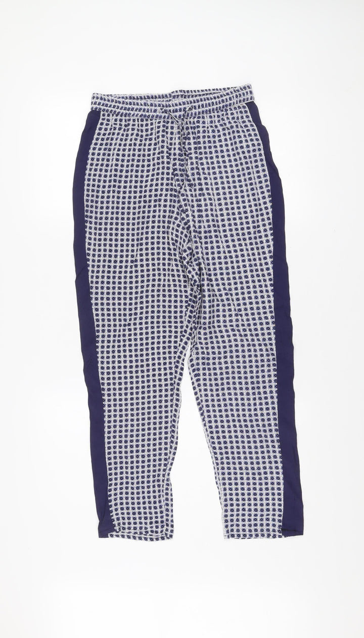Atmosphere Womens Blue Geometric Viscose Jogger Trousers Size 10