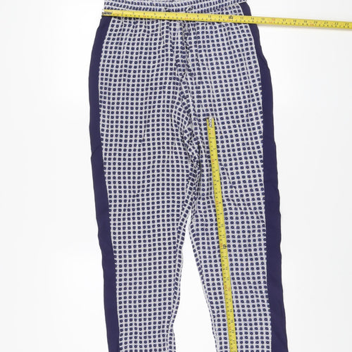 Atmosphere Womens Blue Geometric Viscose Jogger Trousers Size 10