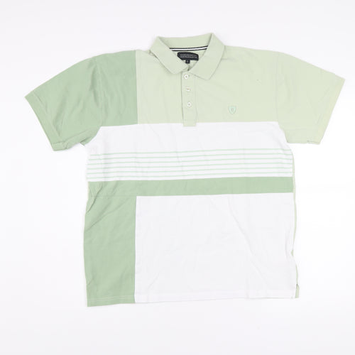 Charles Norton Mens Green L Polo Shirt Cotton Elastane Short Sleeve
