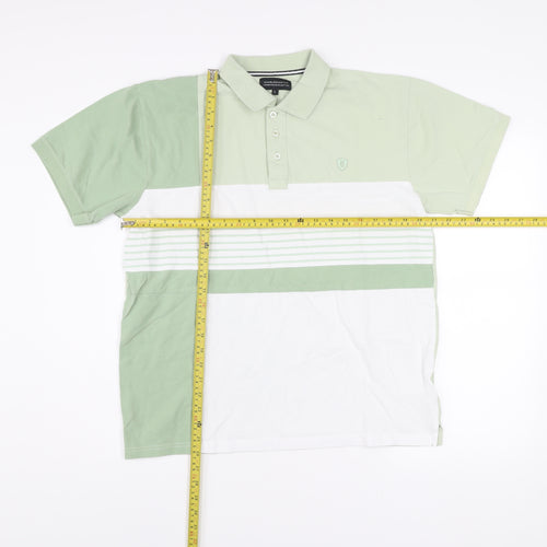 Charles Norton Mens Green L Polo Shirt Cotton Elastane Short Sleeve