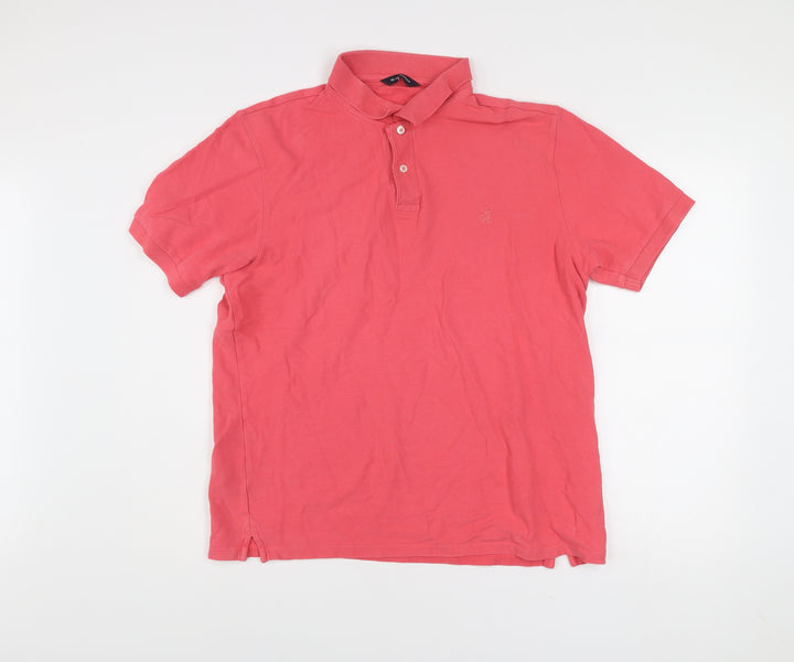 Marks and Spencer Blue Harbour Men’s Pink Cotton Polo Shirt L