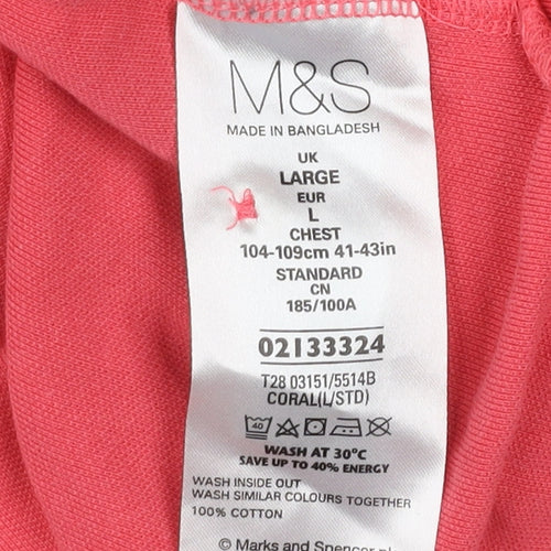 Marks and Spencer Blue Harbour Men’s Pink Cotton Polo Shirt L