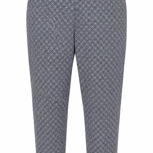 Lila Rose Womens Blue Geometric Slim Fit Trousers Size 14