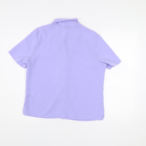 BHS Women’s Purple Short Sleeve Button-Up Blouse Size 14