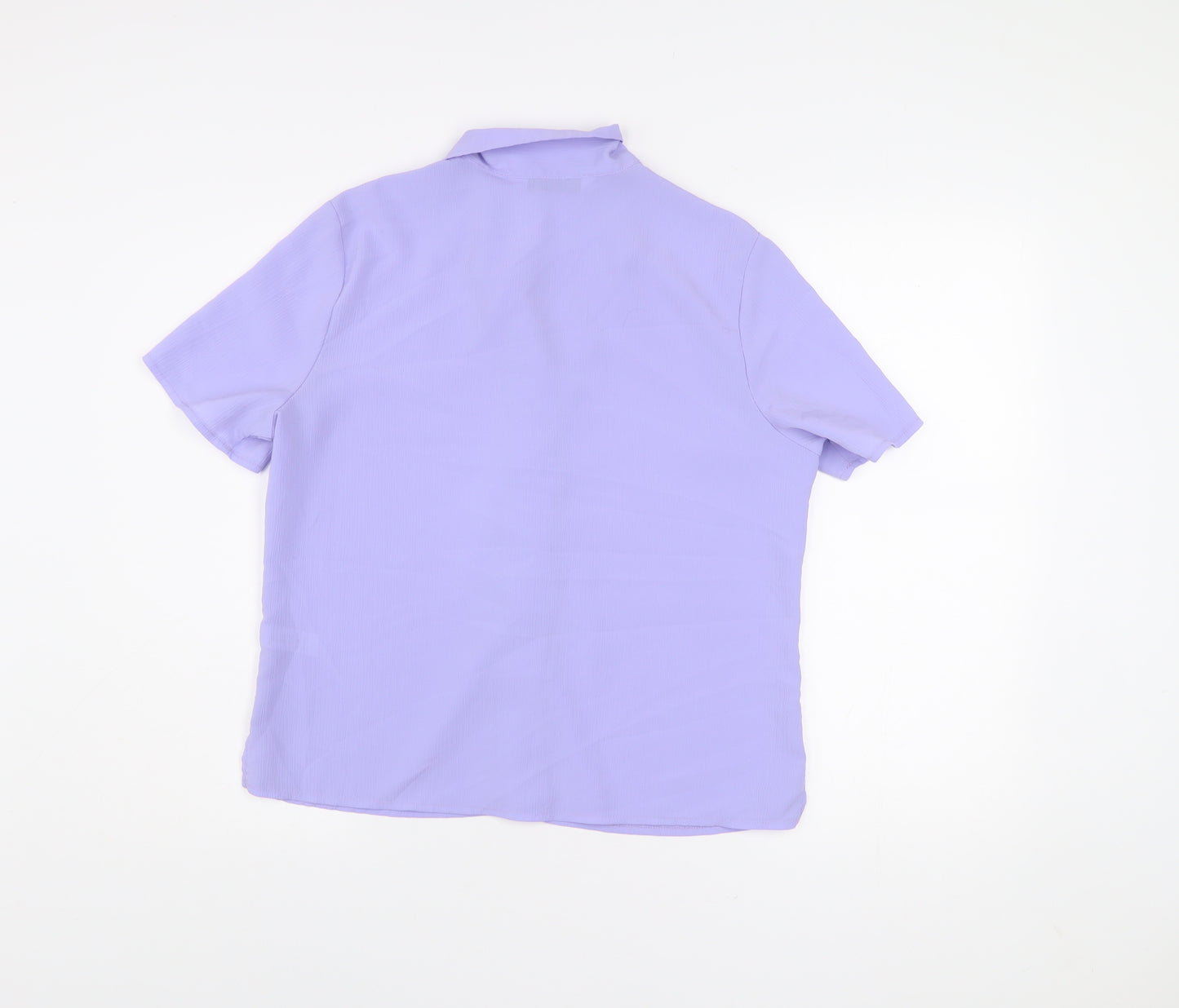 BHS Women’s Purple Short Sleeve Button-Up Blouse Size 14