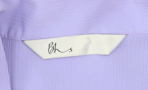 BHS Women’s Purple Short Sleeve Button-Up Blouse Size 14
