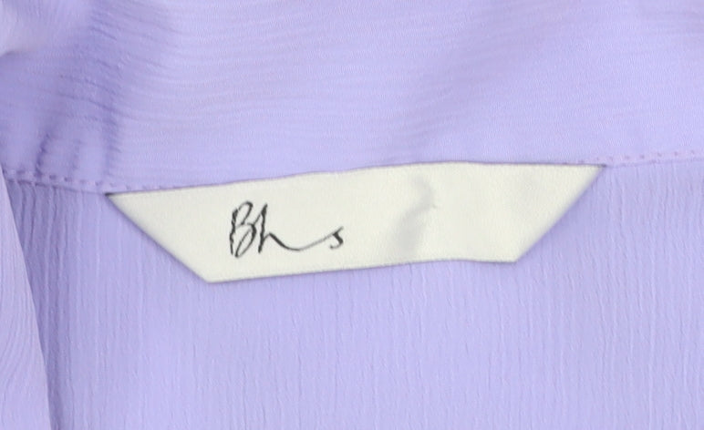 BHS Women’s Purple Short Sleeve Button-Up Blouse Size 14