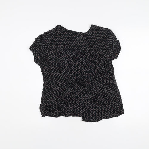 Monsoon Womens Black Viscose Blouse Size 14 Tunic Work Casual