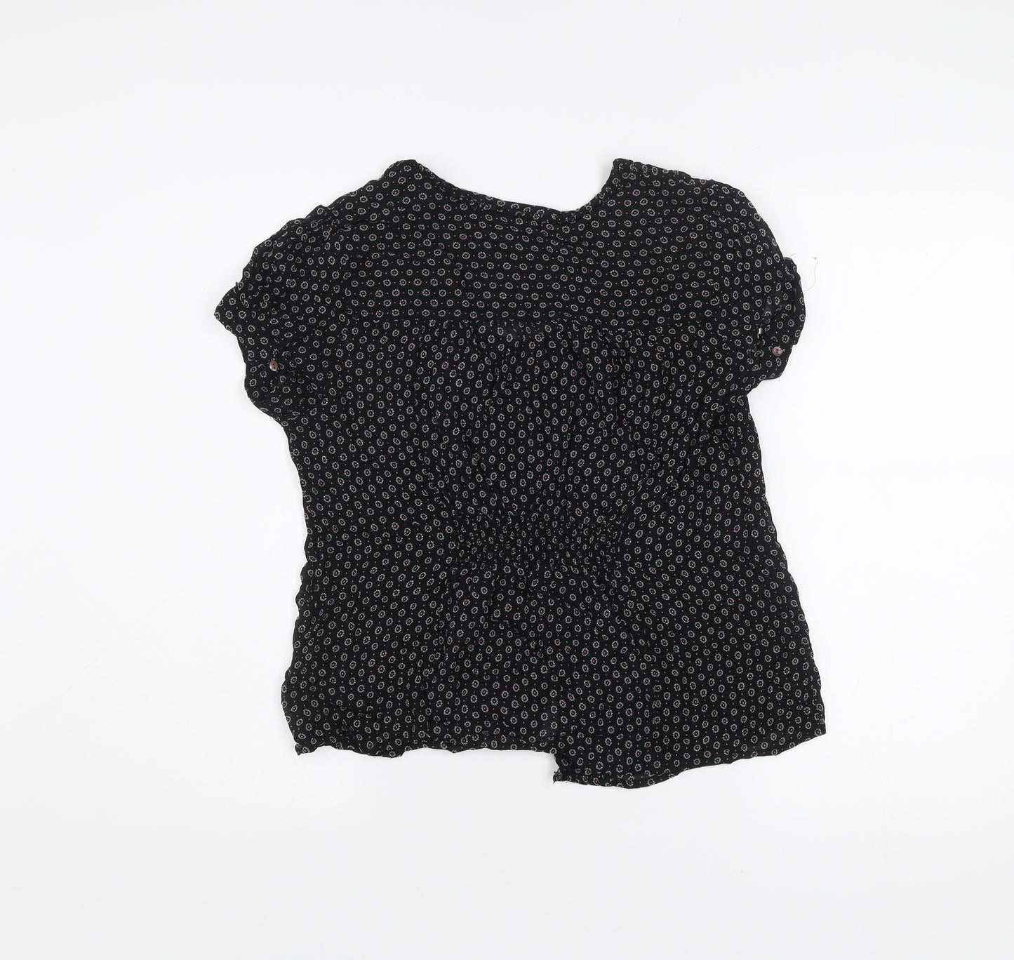 Monsoon Womens Black Viscose Blouse Size 14 Tunic Work Casual