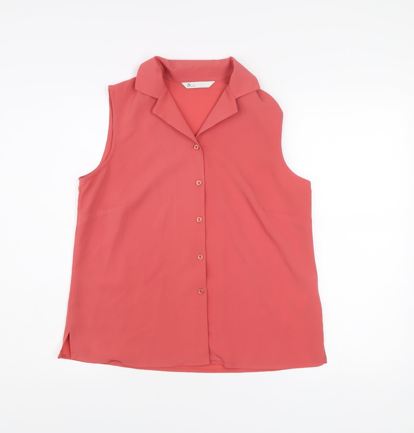 BHS Women’s Pink Sleeveless Collared Blouse Size 12