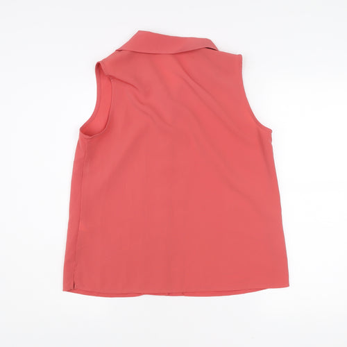 BHS Women’s Pink Sleeveless Collared Blouse Size 12