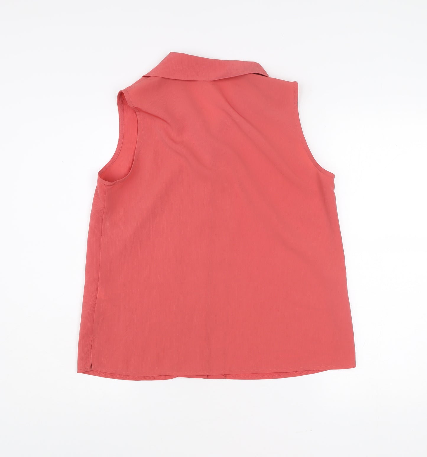 BHS Women’s Pink Sleeveless Collared Blouse Size 12