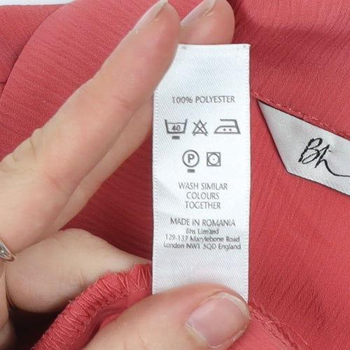 BHS Women’s Pink Sleeveless Collared Blouse Size 12
