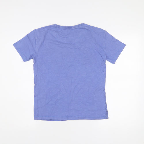 John Lewis Girls Blue Cotton Leopard Print T-Shirt Age 12 Years