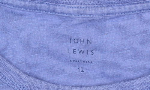 John Lewis Girls Blue Cotton Leopard Print T-Shirt Age 12 Years