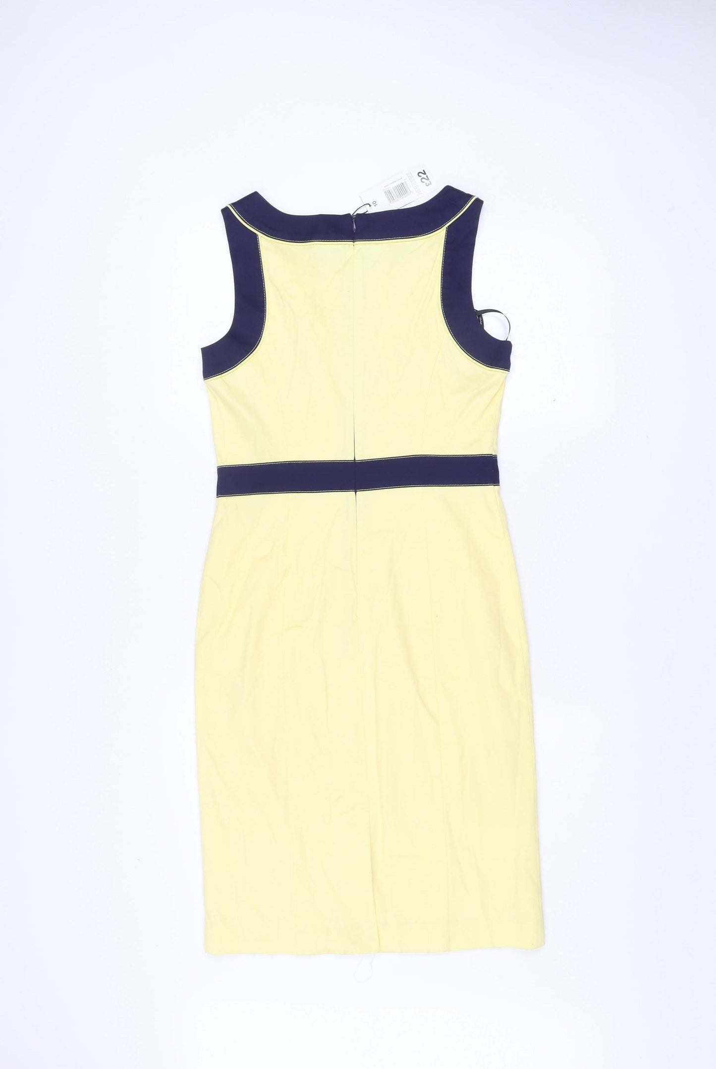 Papaya Women’s Yellow Blue Sheath Knee Length Dress Size 10