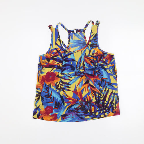 New Look Women’s Multicoloured Tropical Floral Tank Top Size 10