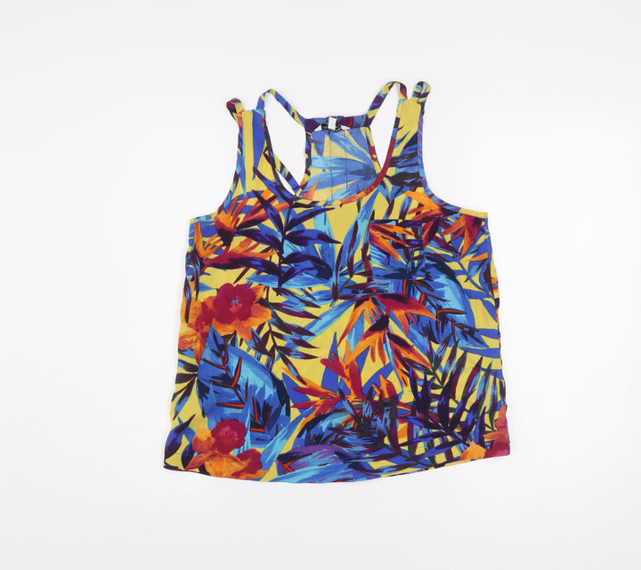New Look Women’s Multicoloured Tropical Floral Tank Top Size 10