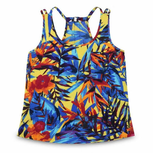New Look Women’s Multicoloured Tropical Floral Tank Top Size 10