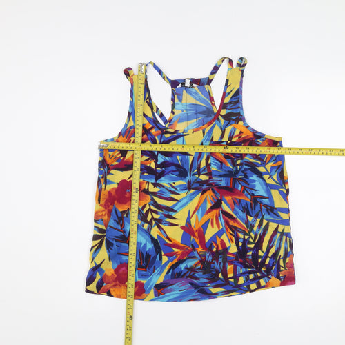 New Look Women’s Multicoloured Tropical Floral Tank Top Size 10